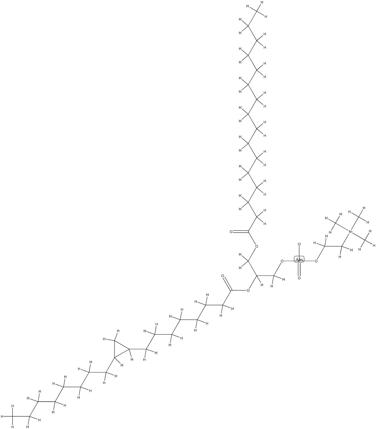 1-palmitoyl-2-dihydrosterculoyl-sn-glycero-3-phosphocholine Structure