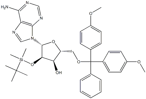 2'-O-tert-Butyldimethylsilyl-5'-O-DMT-adenosine 구조식 이미지