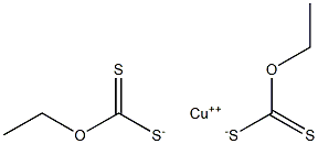 copper O,O'-diethyl bis(dithiocarbonate) Structure