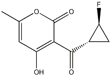 2H-Pyran-2-one, 3-[[(1R,2S)-2-fluorocyclopropyl]carbonyl]-4-hydroxy-6-methyl-, rel- (9CI) 구조식 이미지