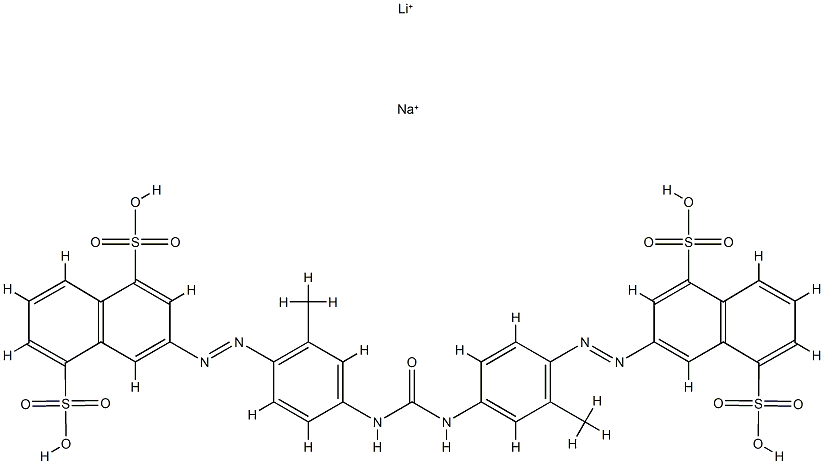 3,3'-[carbonylbis[imino(2-methyl-p-phenylene)azo]]bis(naphthalene-1,5-disulphonic) acid, lithium sodium salt Structure