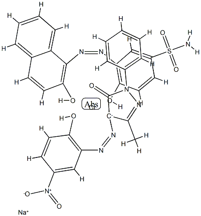 sodium [2,4-dihydro-4-[(2-hydroxy-5-nitrophenyl)azo]-5-methyl-2-phenyl-3H-pyrazol-3-onato(2-)][4-hydroxy-3-[(2-hydroxy-1-naphthyl)azo]benzenesulphonamidato(2-)]chromate(1-) Structure