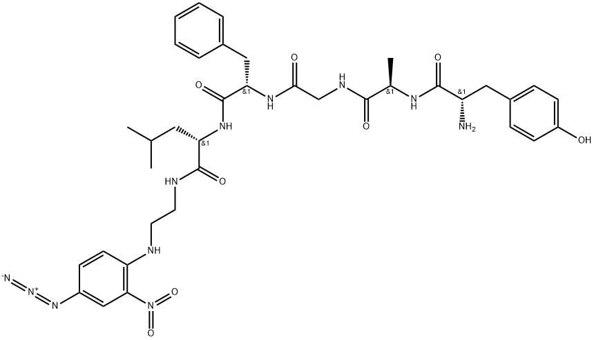 enkephalinamide-Leu, Ala(2)-N-(2-((4-azido-2-nitrophenyl)amino)N-ethyl(5))- Structure