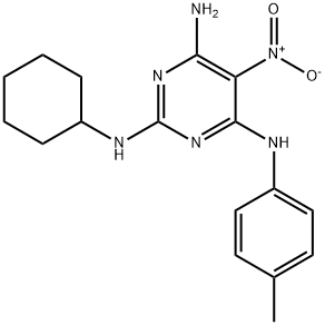 N~2~-cyclohexyl-N~4~-(4-methylphenyl)-5-nitropyrimidine-2,4,6-triamine Structure