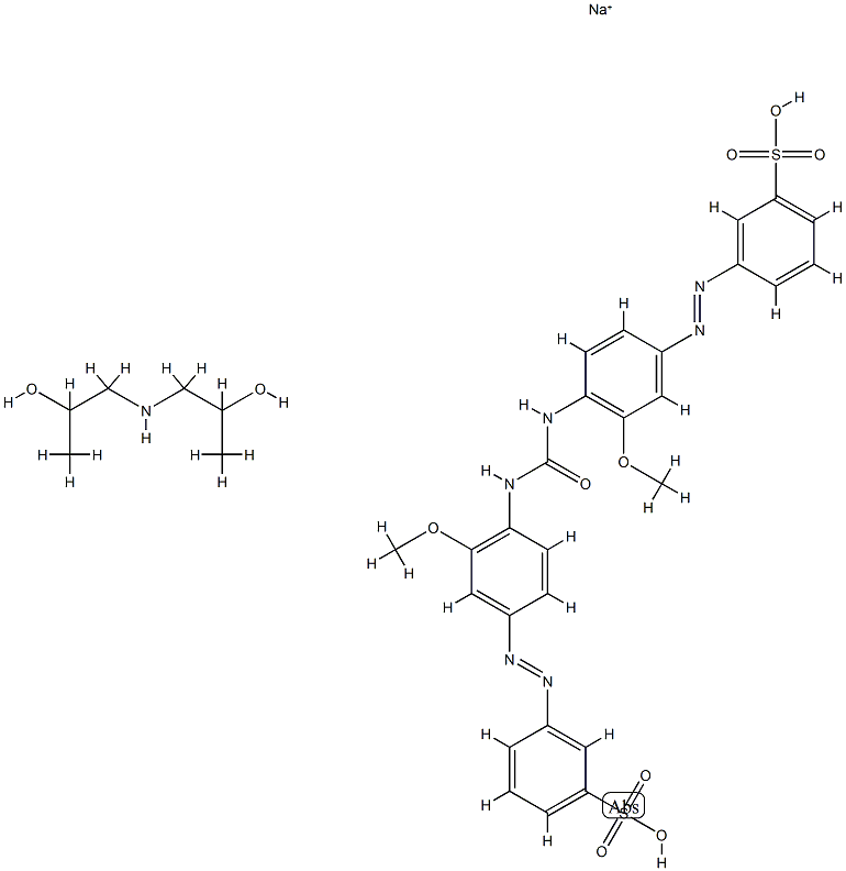 m,m'-[carbonylbis[imino(3-methoxy-p-phenylene)azo]]bis(benzenesulphonic) acid, sodium salt, compound with 1,1'-iminodi(propan-2-ol) Structure