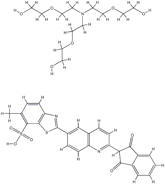 2-[2-(2,3-dihydro-1,3-dioxo-1H-inden-2-yl)quinolin-6-yl]-6-methylbenzothiazole-7-sulphonic acid, compound with 2,2',2''-[nitrilotris(ethyleneoxy)]tris[ethanol] (1:1) Structure