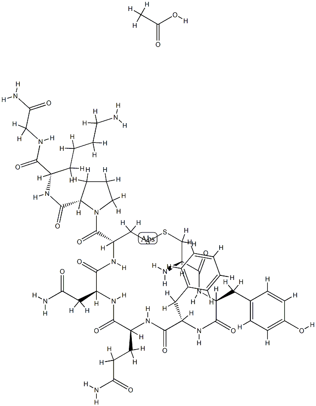 Vasopressin, 8-l-lysine-, monoacetate (salt) Structure
