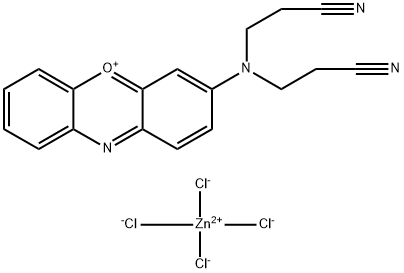 3-[bis(2-cyanoethyl)amino]phenoxazin-5-ium tetrachlorozincate (2:1) Structure