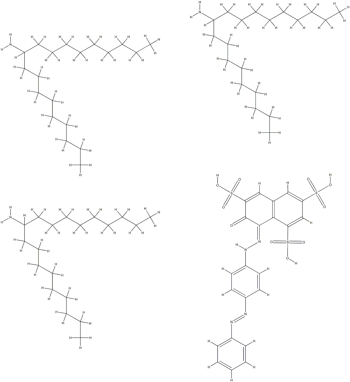 7-hydroxy-8-[[4-(phenylazo)phenyl]azo]naphthalene-1,3,6-trisulphonic acid, compound with 10-nonadecanamine (1:3) Structure