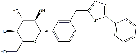 D-Glucitol, 1,5-anhydro-1-C-[4-Methyl-3-[(5-phenyl-2-thienyl)Methyl]phenyl]-, (1S)- Structure