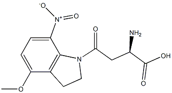 (R)-α-Amino-2,3-dihydro-4-methoxy-7-nitro-γ-oxo-1H-indole-1-butanoicacid 구조식 이미지