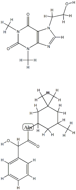 7-(2-hydroxyethyl)-1,3-dimethyl-purine-2,6-dione, (3,3,5-trimethylcycl ohexyl) 2-hydroxy-2-phenyl-acetate 구조식 이미지