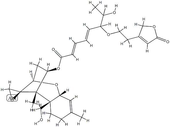 12,13-Epoxy-4β-[[(2Z,4E)-6-[2-(2,5-dihydro-5-oxofuran-3-yl)ethoxy]-7-hydroxy-1-oxo-2,4-octadienyl]oxy]trichothec-9-en-15-ol 구조식 이미지