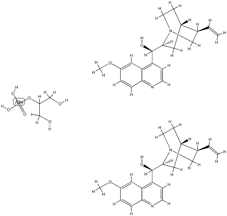 (8alpha,9R)-6'-methoxycinchonan-9-ol, compound with 2-hydroxy-1-(hydroxymethyl)ethyl dihydrogen phosphate (2:1)  구조식 이미지