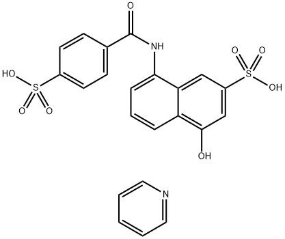 4-hydroxy-8-[(4-sulphobenzoyl)amino]naphthalene-2-sulphonic acid, compound with pyridine (1:2) Structure