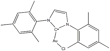 Chloro[1,3-bis(2,4,6-trimethylphenyl)imidazol-2-ylidene]gold(I) Structure