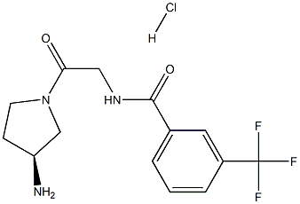 Benzamide, N-[2-[(3S)-3-amino-1-pyrrolidinyl]-2-oxoethyl]-3-(trifluoromethyl)-, hydrochloride (1:1) 구조식 이미지