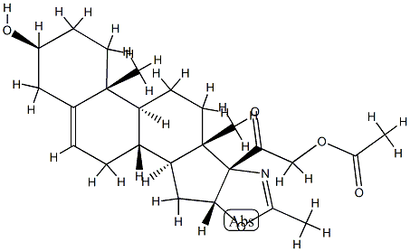 3beta,21-dihydroxy-2'-methyl-16beta-5'H-pregn-5-eno[17,16-d]oxazol-20-one 21-acetate 구조식 이미지