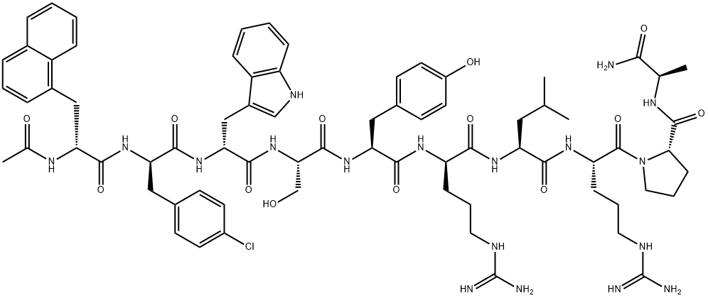 LHRH, N-Ac-naphthyl(1)-(4-Cl-Phe)(2)-Trp(3)-Arg(6)-Ala(10)- Structure