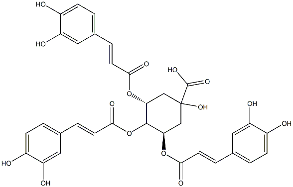 (1alpha,3R,4alpha,5R)-3,4,5-Tris[[(2E)-3-(3,4-dihydroxyphenyl)-1-oxo-2-propen-1-yl]oxy]-1-hydroxycyclohexanecarboxylic acid 구조식 이미지