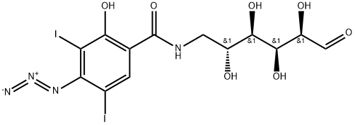 6-N-(4-azido-2-hydroxy-3,5-diiodobenzoyl)glucosamine 구조식 이미지
