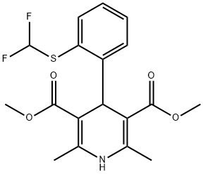 2,6-디메틸-3,5-디카르보메톡시-4-(o-디플루오로메틸티오페닐)-1,4-디히드로피리딘[프랑스어] 구조식 이미지