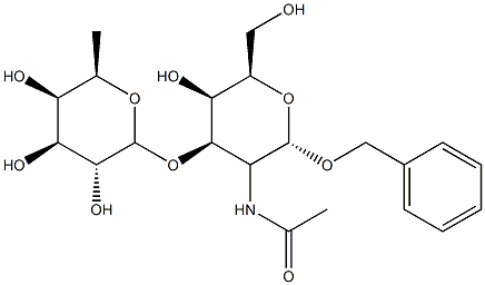 benzyl 2-acetamido-2-deoxy-3-O-beta fucopyranosyl-alpha-galactopyranoside Structure