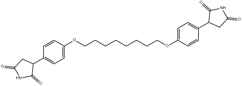3-[4-[8-[4-(2,5-dioxopyrrolidin-3-yl)phenoxy]octoxy]phenyl]pyrrolidine -2,5-dione 구조식 이미지