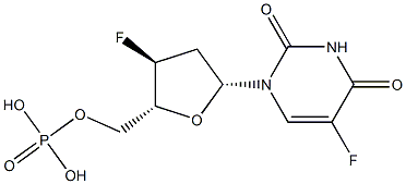 5-fluoro-(2',3')-dideoxy-3'-fluorouridine 5'-phosphate Structure