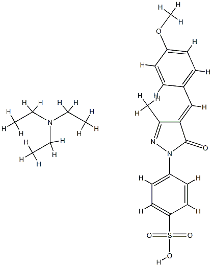 4-[4,5-dihydro-4-(4-methoxybenzylidene)-3-methyl-5-oxo-1H-pyrazol-1-yl]benzenesulphonic acid, compound with triethylamine (1:1) Structure