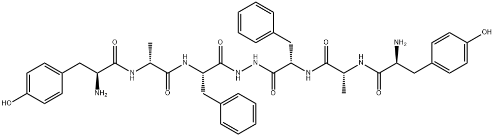 bis(tyrosyl-alanyl-phenylalaninamide)hydrazide Structure