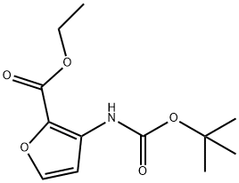 ethyl 3-(tert-butoxycarbonylamino)furan-2-carboxylate 구조식 이미지