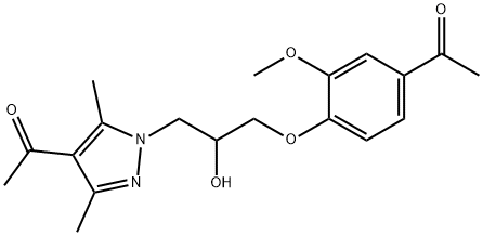 1-{4-[3-(4-acetyl-3,5-dimethyl-1H-pyrazol-1-yl)-2-hydroxypropoxy]-3-methoxyphenyl}ethanone Structure