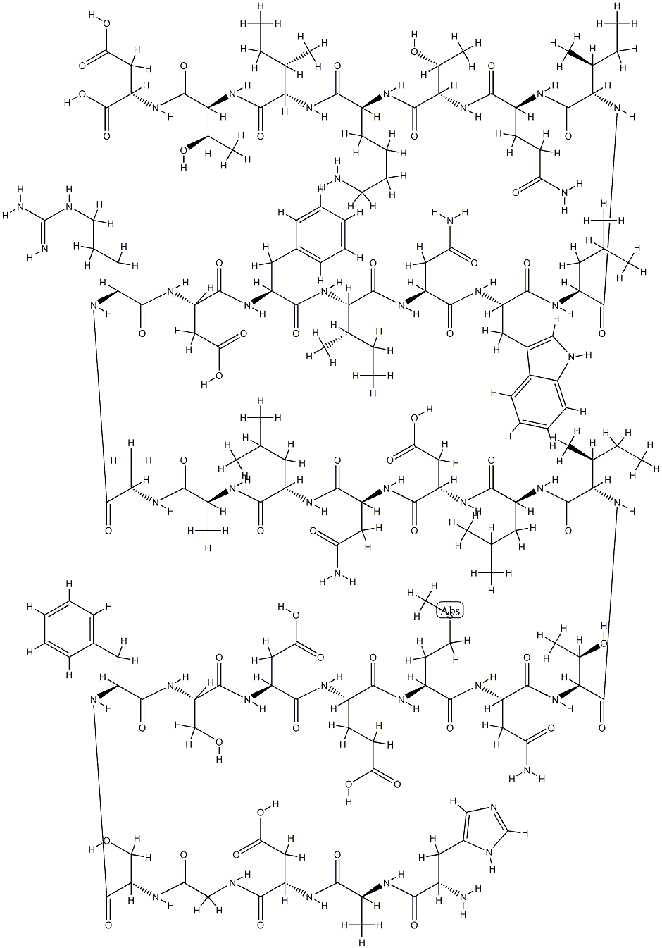 [Ala19]Glucagon-Like Peptide II, rat Structure