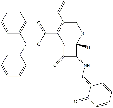 (6R,7R)-8-Oxo-7α-salicylideneamino-3-vinyl-5-thia-1-azabicyclo[4.2.0]oct-2-ene-2-carboxylic acid benzhydryl ester Structure