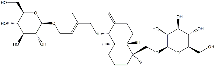 [(E)-5-[[(1R,4aβ)-Decahydro-5β-[(β-D-glucopyranosyloxy)methyl]-5,8aα-dimethyl-2-methylenenaphthalen]-1α-yl]-3-methyl-2-pentenyl]β-D-glucopyranoside 구조식 이미지