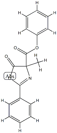 4-옥사졸카르복실산,4,5-디히드로-4-메틸-5-옥소-2-페닐-,페닐에스테르 구조식 이미지