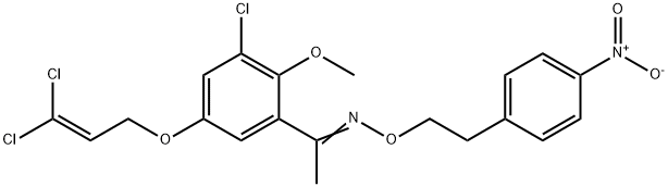 1-[3-chloro-5-[(3,3-dichloro-2-propen-1-yl)oxy]-2-methoxyphenyl]-, O-[2-(4-nitrophenyl)ethyl]oxime 구조식 이미지