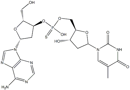 5'-O-thymidyl 3'-O-(2'-deoxyadenosyl) phosphorothioate Structure