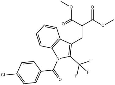 DiMethyl 2-((1-(4-chlorobenzoyl)-2-(trifluoroMethyl)-1H-indo-l-3-yl)Methyl)Malonate Structure