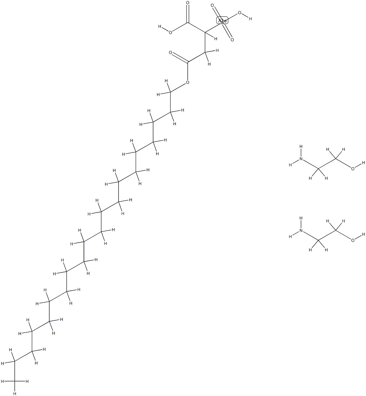 1-icosyl hydrogen 2-sulphosuccinate, compound with 2-aminoethanol (1:2) Structure