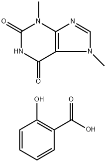 calcium salicylate, compound with 3,7-dihydro-3,7-dimethyl-1H-purine-2,6-dione  Structure