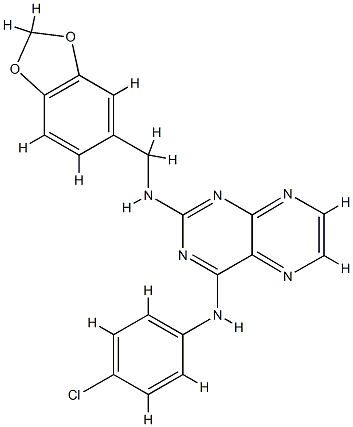 2-N-(1,3-benzodioxol-5-ylmethyl)-4-N-(4-chlorophenyl)pteridine-2,4-diamine Structure