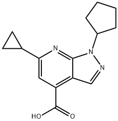 1-cyclopentyl-6-cyclopropyl-1H-pyrazolo[3,4-b]pyridine-4-carboxylic acid Structure