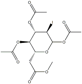 1,3,4,6-Tetra-O-acetyl-2-deoxy-2-iodo-a-D-glucopyranose Structure