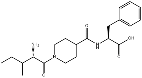 (2S)-2-(1-((2S)-2-amino-3-methylpentanoyl)piperidine-4-carboxamido)-3-phenylpropanoic acid Structure