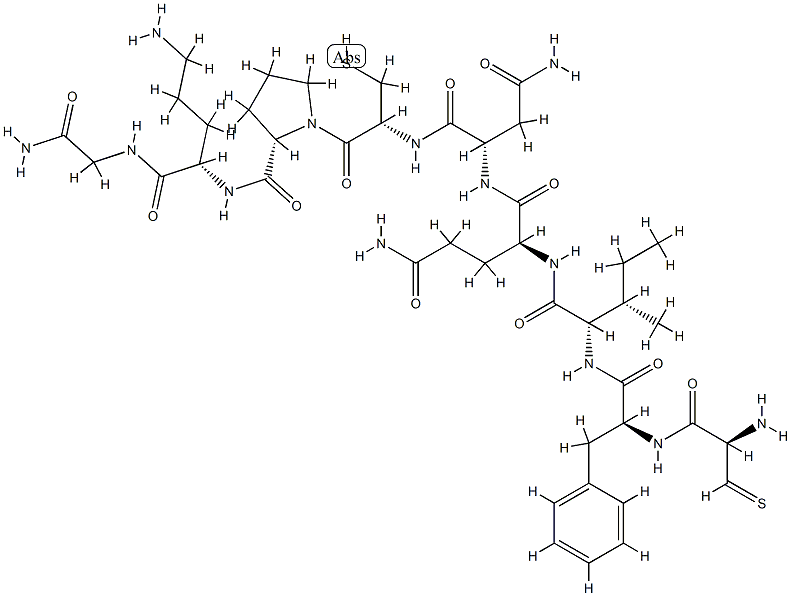 (2S)-N-[(1S)-1-[[(2R)-1-[(2S)-2-[[(1S)-4-amino-1-(carbamoylmethylcarba moyl)butyl]carbamoyl]pyrrolidin-1-yl]-1-oxo-3-sulfanyl-propan-2-yl]car bamoyl]-2-carbamoyl-ethyl]-2-[[(2S,3S)-2-[[(2S)-2-[[(2R)-2-amino-3-sul fanylidene-propanoyl]amino]-3-phenyl-propanoyl]amino]-3-methyl-pentano yl]amino]pentanediamide 구조식 이미지