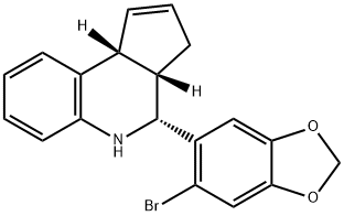 (3aS*,4R*,9bR*)-4-(6-Bromo-1,3-benzodioxol-5-yl)-3a,4,5,9b-3H-cyclopenta[c]quinoline 구조식 이미지