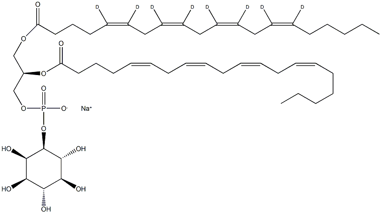 PtdIns-(1-arachidonoyl-d8, 2-arachidonoyl) (sodium salt) Structure