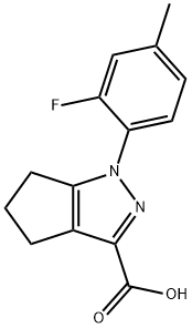 1-(2-fluoro-4-methylphenyl)-1H,4H,5H,6H-cyclopenta[c]pyrazole-3-carboxylic acid 구조식 이미지